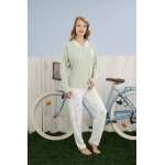 Pijamoni Kadın Milan Kumaş Gömlek Yaka Premium Pijama Takımı