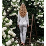 Pijamoni Kadın Sofya Kumaş Bisiklet Yaka Pijama Takımı