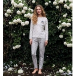 Pijamoni Kadın Sofya Kumaş Bisiklet Yaka Pijama Takımı