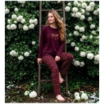 Pijamoni Kadın Sofya Kumaş Bisiklet Yaka Pijama Takımı