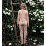 Pijamoni Kadın Sofya Kumaş Bisiklet Yaka Pijama Takımı