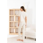Pijamoni Kadın Kısa Kol Ribana Kumaş Pijama Takımı