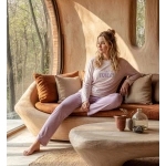 Pijamoni Kadın Pamuk Kumaş Esnek ve Rahat Uzun Kollu Pijama Takımı