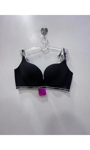F.K Kadın Balensiz Dolgulu Lazer Kesim Siyah Sütyen