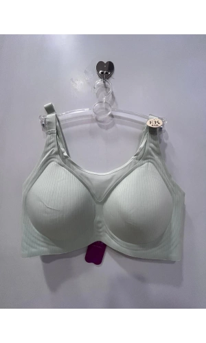 FK Kadın Balensiz Lazer Kesim Tül Detaylı Mint Yeşili Sütyen