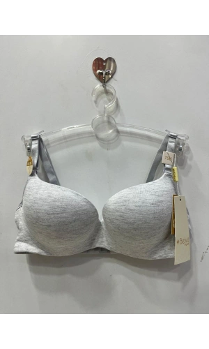 Belvü Kadın Balenli Double Dolgulu Penye Melanj Koyu Gri Sütyen