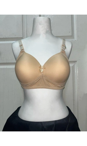 Nergiz Kadın C Cup Çizgi Desenli Toparlayıcı Ten Sütyen