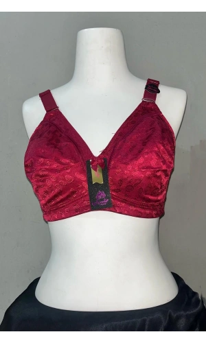 Nergiz Kadın C Cup Penye Kumaş Balensiz Bordo Sütyen