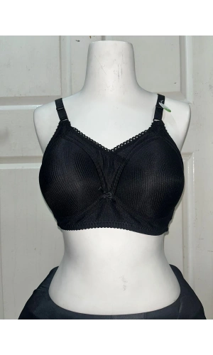 Nergiz Kadın C Cup Fitilli Kumaş Toparlayıcı Siyah Sütyen