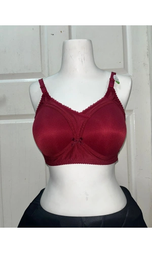 Nergiz Kadın C Cup Fitilli Kumaş Toparlayıcı Bordo Sütyen