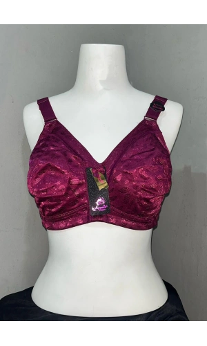 Nergiz Kadın C Cup Penye Kumaş Balensiz Mürdüm Sütyen