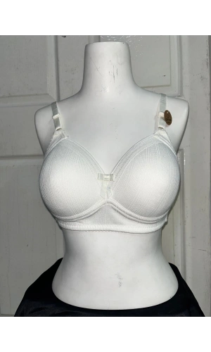 Nergiz Kadın C Cup Pamuklu Dantel Detaylı Toparlayıcı Ekru Sütyen