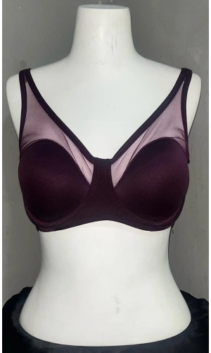 Le Jardin Kadın Tüllü Toparlayıcı Soft Cup Mürdüm Sütyen