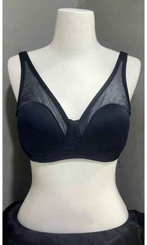 Le Jardin Kadın Tüllü Toparlayıcı Soft Cup Lacivert Sütyen