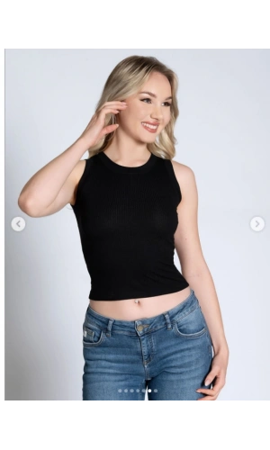 Belinay Kadın Modal Kumaş Fitilli Siyah Atlet