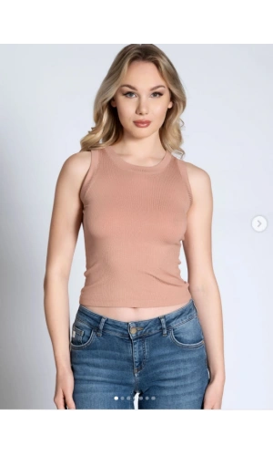 Belinay Kadın Modal Kumaş Fitilli Gül Kahvesi Atlet