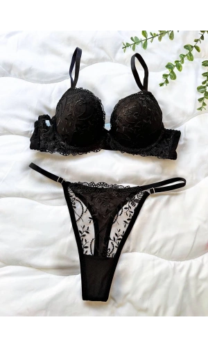 Arona Destekli Brode Takım Siyah -171