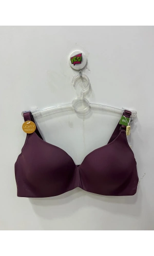 Belvü Kadın C Cup Desteksiz Balenli Boş Kap Micro Mürdüm Sütyen
