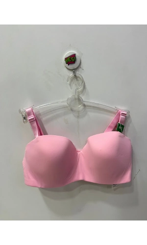 Belvü Kadın C Cup Mikro Dolgusuz Straplez Şeker Pembe Sütyen