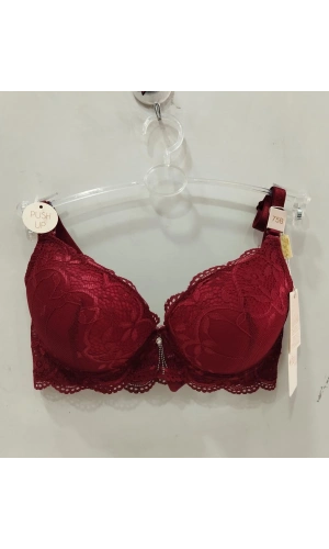 Belvü Kadın Dolgulu Dantel Detaylı Bordo Sütyen - 1112