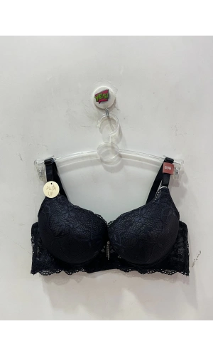 Belvü Kadın Dantel Detaylı Dolgulu Balenli Şık Lacivert Sütyen - 1112
