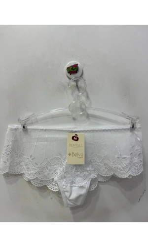 Belvü Kadın Dantelli Hipster Beyaz Külot