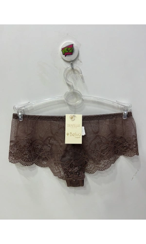 Belvü Kadın Dantelli Hipster Kahverengi Külot