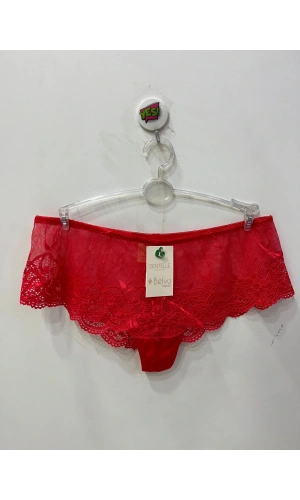 Belvü Kadın Dantelli Hipster Kırmızı Külot