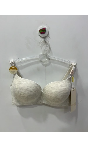 Belvü Kadın Double Destekli Penye Melanj Gri Sütyen