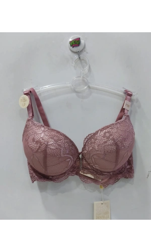 Belvü Kadın Dantelli Dolgulu Destekli Gül Kurusu Sütyen