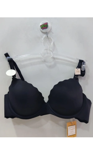 Belvü Kadın Push Up Lazer Kesim El Destekli Siyah Sütyen