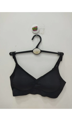 BELVÜ Siyah Lazer Kesim Çıkabilen Pedli Askılı Görünmez Sütyen-SİYAH
