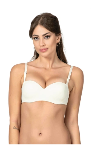 BELVÜ Straplez Dolgulu Mikro Tulum Sütyen 1110 -Ekru
