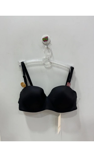 Belvü Straplez Dolgusuz Mikro Siyah Tulum Sütyen - 111