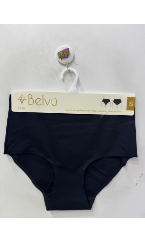 Belvü Kadın Yüksek Bel Lazer Kesim Siyah Külot