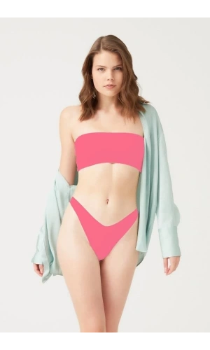 COTONHILL Lazer Kesim Kadın Pembe Brezilya Külot