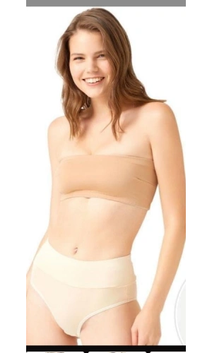 COTONHİLL Pamuklu Yüksek Bel Toparlayıcı Kadın Bikini Külot-TEN