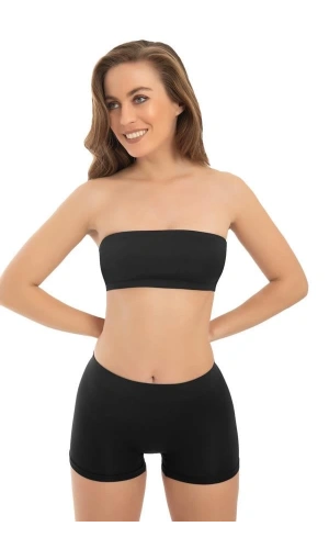 Cottonhill Premium - Kadın Siyah Ultra-Rahat Seamless Boxer