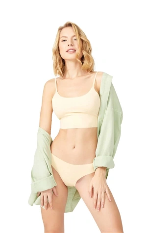 COTTONHİLL Siyah Klasik Basic Lazer Kesim Kadın Bikini Külot-0462-TEN