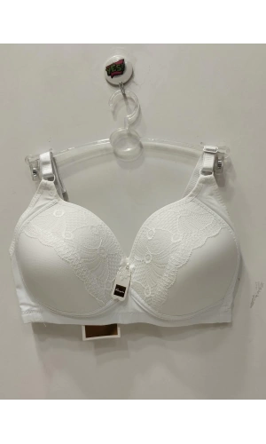 F.K Cleopatra Dantel Detaylı Balensiz ve Desteksiz Beyaz Sütyen - 811
