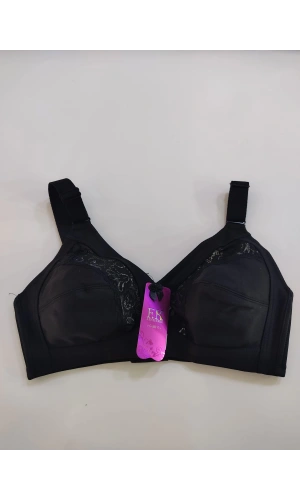 F.K Dantel Detaylı Toparlayıcı Siyah Sütyen - 1003