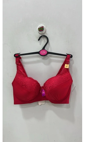 Kadın C Cup Desteksiz Balenli Dantel Detaylı Kırmızı Sütyen - 728