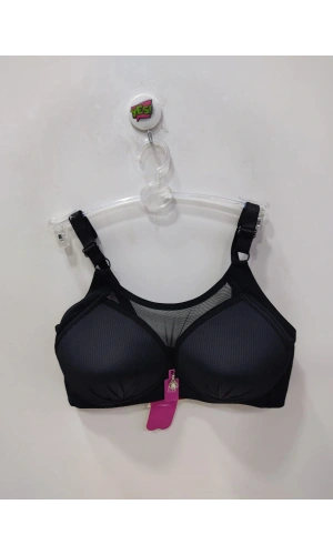 FK FK Önü Dantelli Fitilli Desteksiz ve Balensiz Sütyen-Siyah