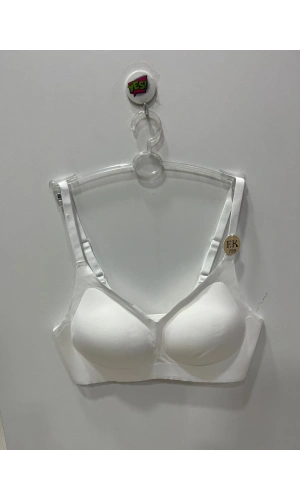 FK Lazer Kesim Balensiz Süngeri Çıkabilen Agraflı Beyaz Sütyen-1241