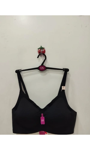 FK Lazer Kesim Balensiz Süngeri Çıkabilen Agraflı Siyah Sütyen - 1241