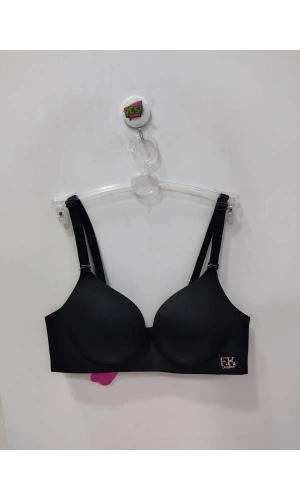 FK Lazer Kesim Desteksiz ve Balensiz Sütyen-Siyah