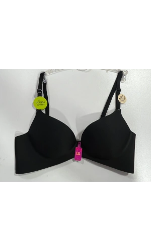 F.K Lazer Kesim Double Push Up Siyah Sütyen-533