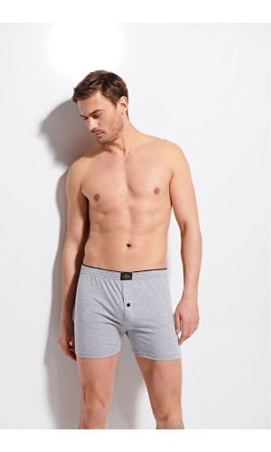 KOLCU ÖNÜ DÜĞMELİ ERKEK HAVLU BEL BOXER-GRİ