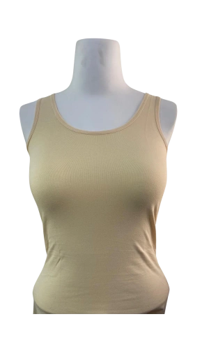 KOLCU Kadın Pamuklu Likralı Kalın Askılı Ten Atlet - KB2541