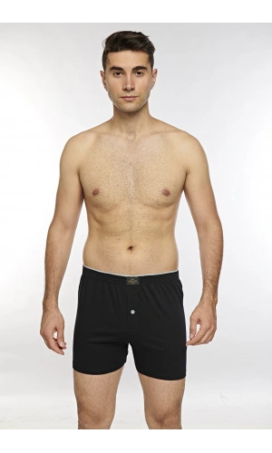 KOLCU Önü Düğmeli Erkek Havlu Bel Boxer K13230 - Siyah